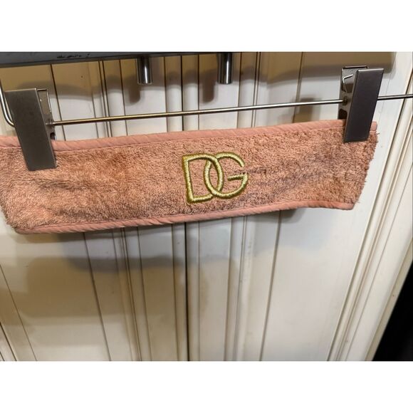 Dolce & Gabbana Womens Embroidered Logo Skincare Terry Cloth Headband Pink OS - Picture 1 of 4